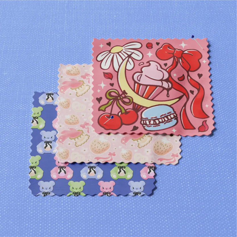 swatches and illustrations colourful and cute