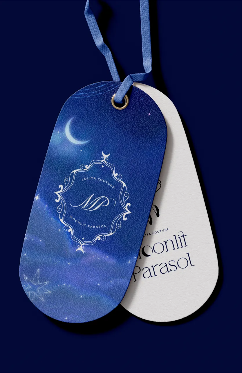 Blue Clothes Tag with Logo Mark